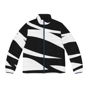 Abstract Art Puffer Jacket - Waves of Pleasure