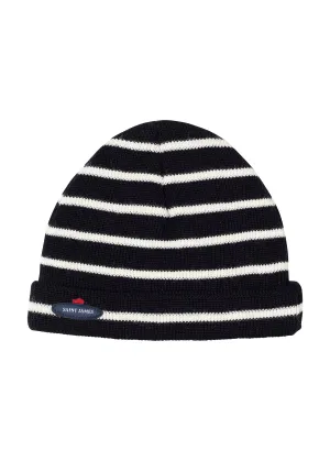 Cartier sailor hat for kids - striped, in soft wool (NAVY/ECUME)