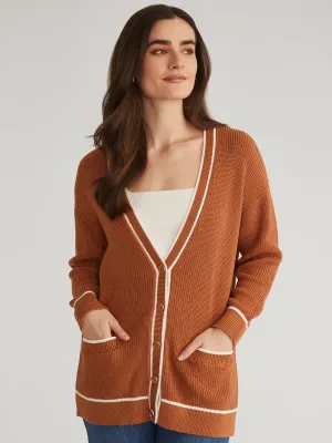 Emma: 100% Cotton Tipped Oversized Cardigan