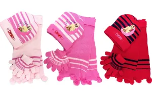 Girls' Scarf, Hat & Gloves Winter Cold Knit Set (3-Piece Set)