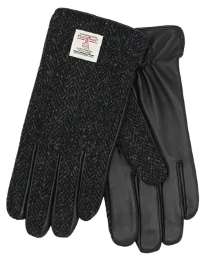 Heather Mens Grant Harris Tweed And Leather Gloves