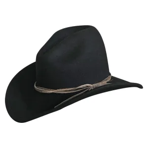 Lonesome Gus Black Premium 100% Wool Western Cowboy Hat