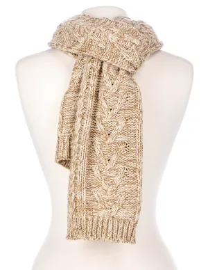 Noble Mount Mens Two-Tone Cable Knit Chillbuster Winter Scarf