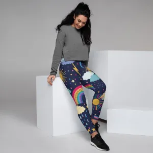 Rainbows and Rain Clouds Weather Themed Womens Joggers Sweat Pants