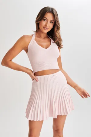 Wendy Halter Knit Top - Fairy Floss Pink