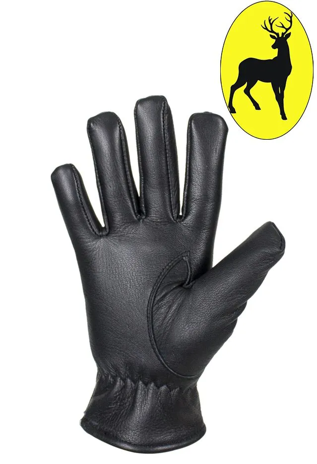 Women's Black Deer Skin Leather Gloves