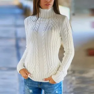 Women's Soft Cable Knit Turtleneck Jumper | Ideal for Autumn/Winter