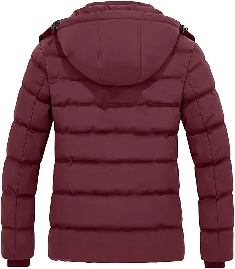 Women's Winter Warm Jacket Winter Coat Thicken Puffer Jacket with Removable Hood