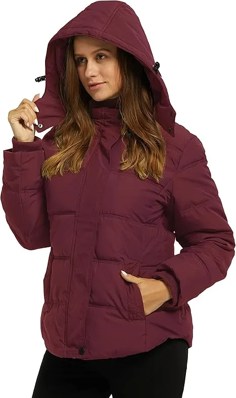 Women's Winter Warm Jacket Winter Coat Thicken Puffer Jacket with Removable Hood